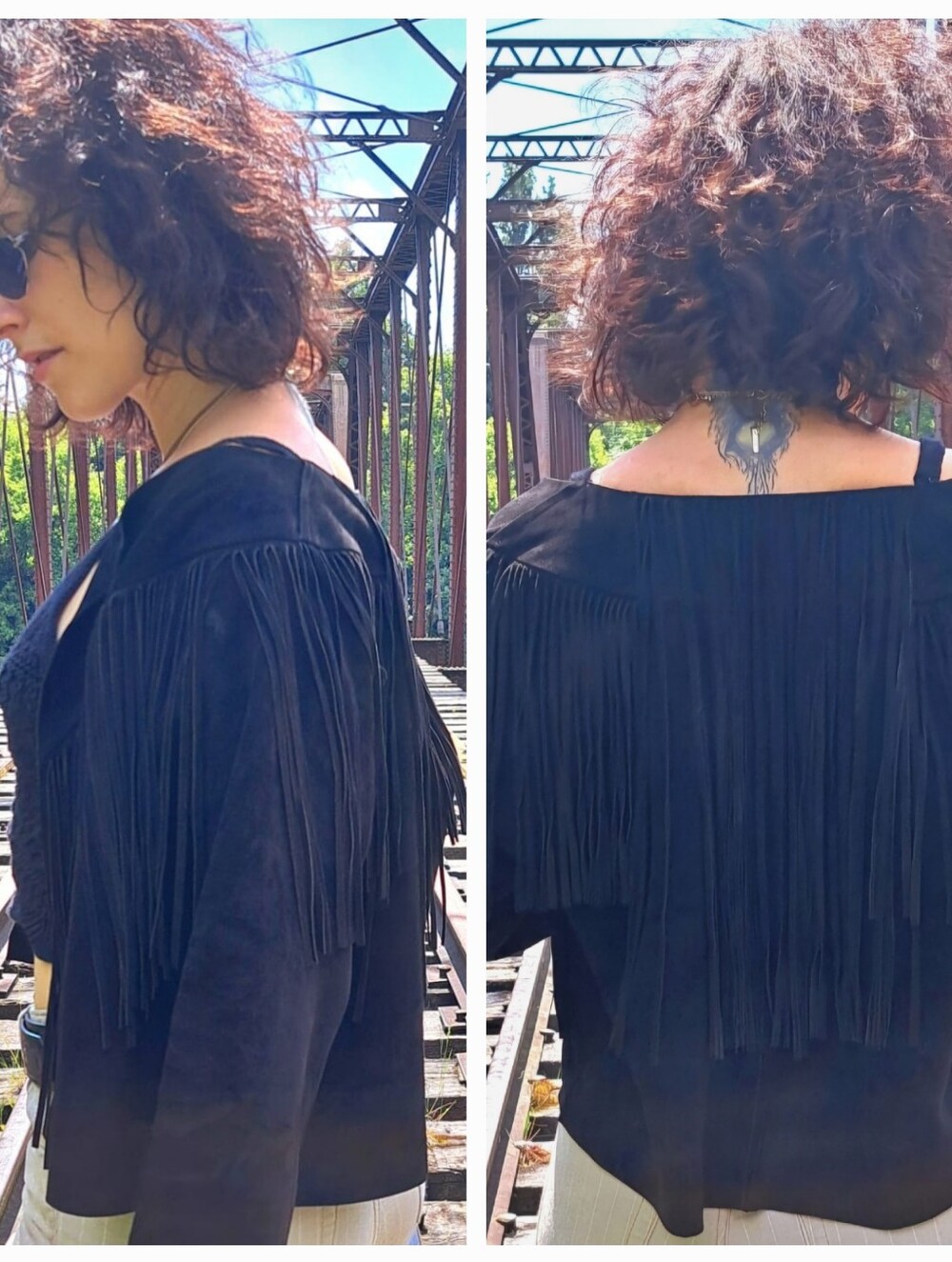 Zara Special Edition Black Fringe Suede Vest